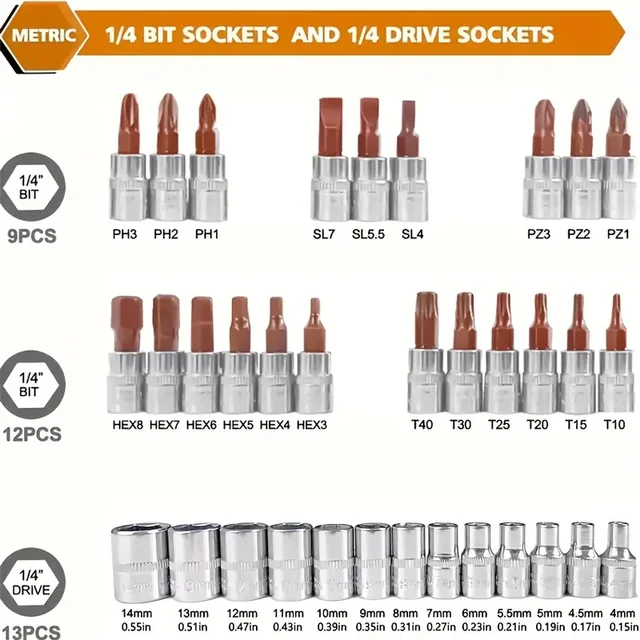 46PCS 1/4 2