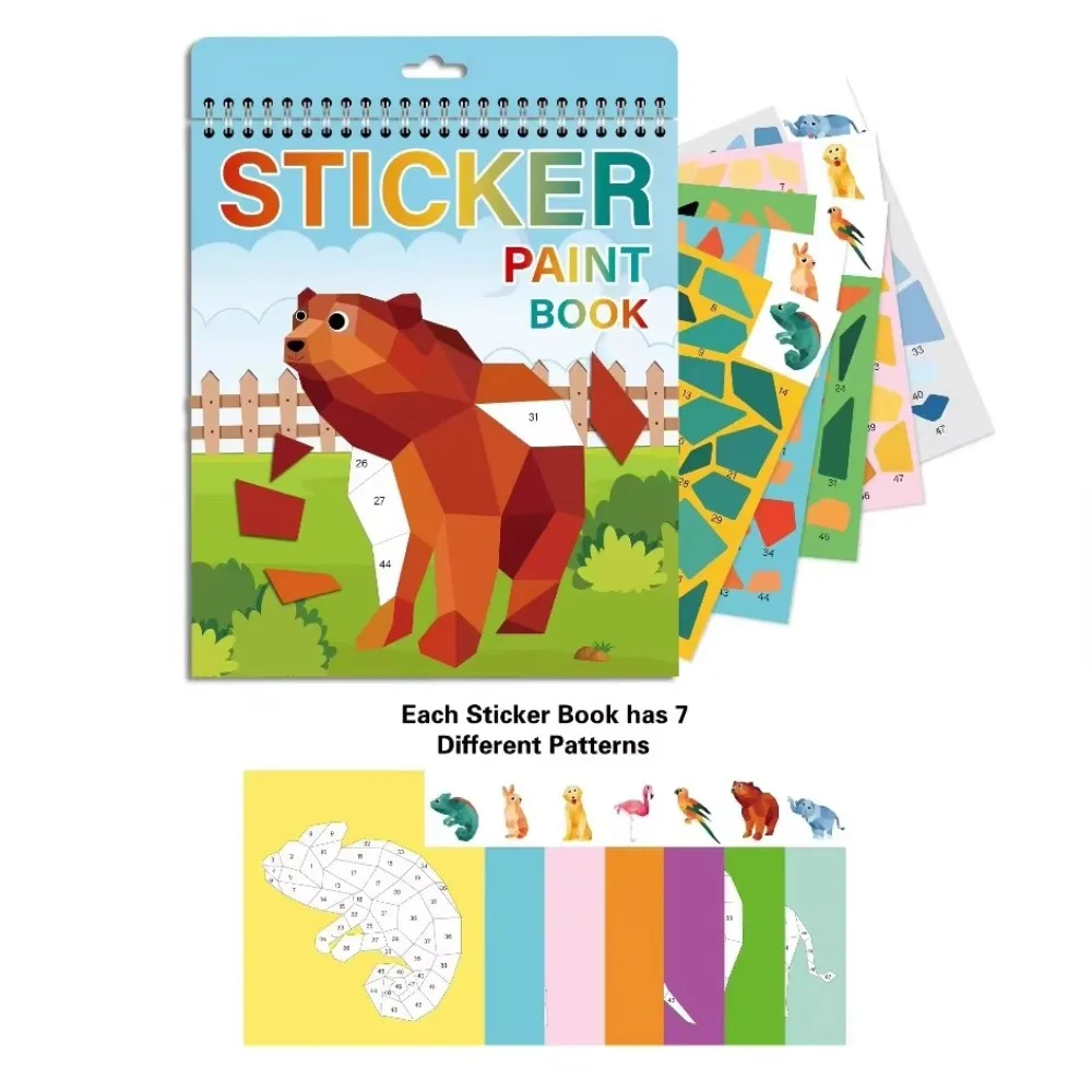 สติกเกอร์โมเสค PET แบบใหม่ สมุดสติกเกอร์การ์ตูน DIY สมุดปริศนา 3 มิติ