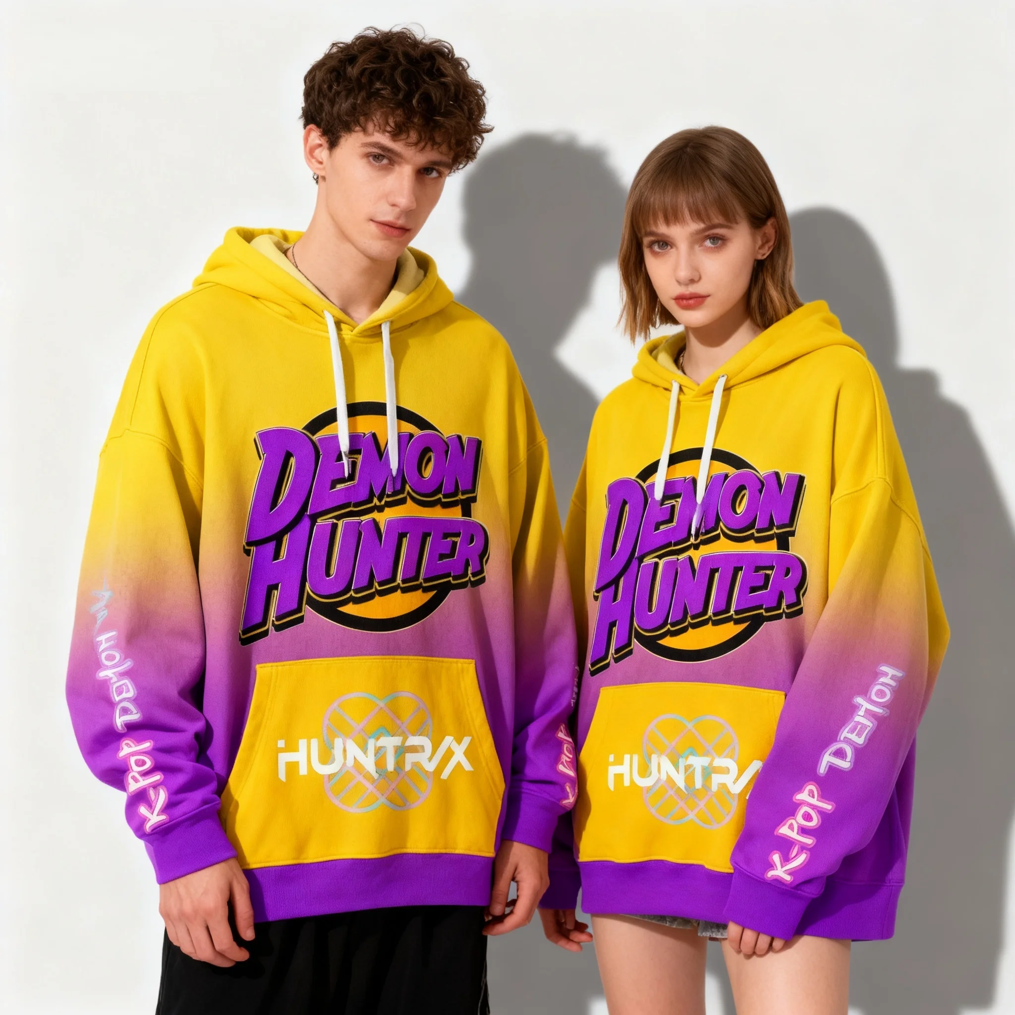 

Autumn/Winter Hoodies Hunting Witch Team Gaza Men's Team Same Style Sweet Cool Street 3D Oversized Adult Men's and Women's Top