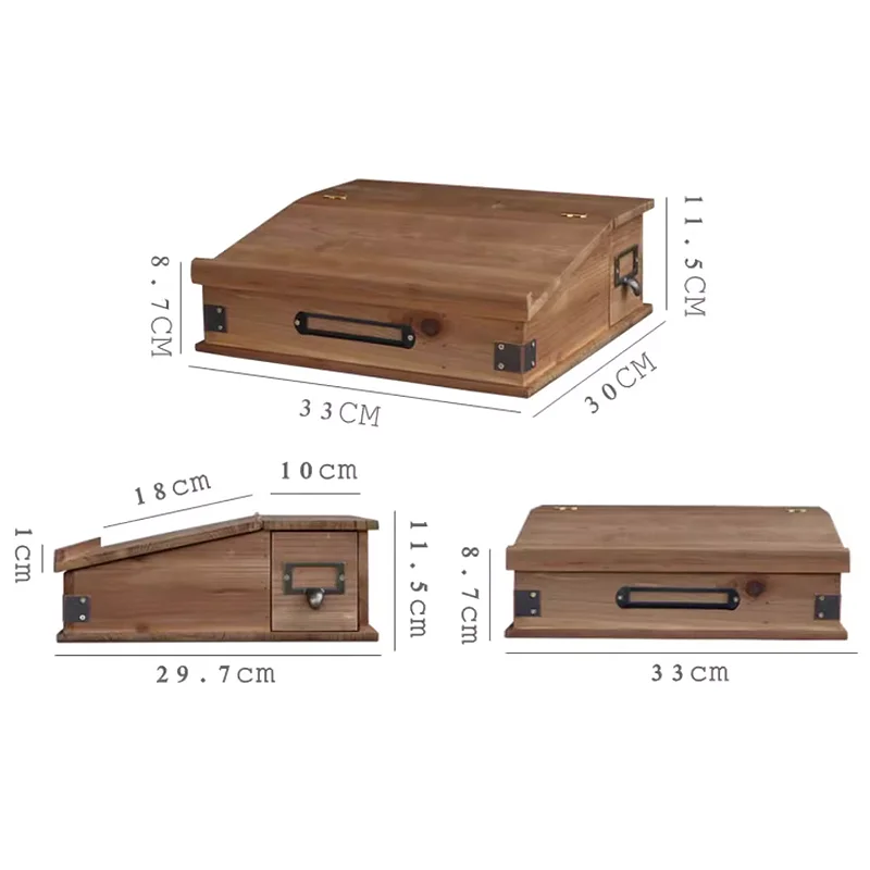 Handmade madeira primitiva Lap Desk, Slope Writing Box, Abeto original