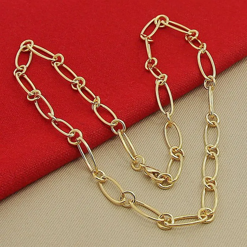 

925 Sterling Silver Necklace 18k Gold-plated Paper Clip Necklace Charm Jewelry Christmas Gift