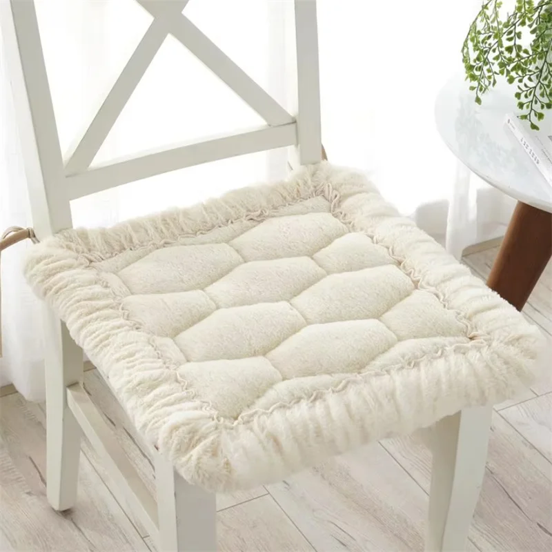 

Четырехсезонная плюшевая подушка для стула, нескользящие подушки для сиденья, обеденного стула, автомобильный коврик для водителя, моющаяся подушка, квадратные подушечки для стула