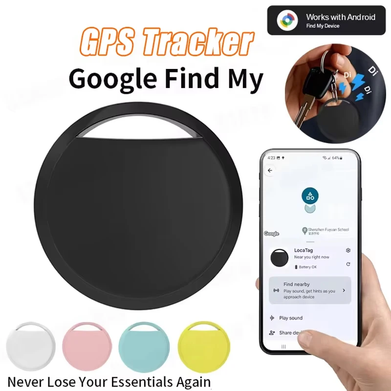 Bluetooth GPS-трекер, совместимый с приложением Google Find My, искатель ключей, локатор для домашних животных, умный брелок для телефонов Xiaomi, Samsung и Android.