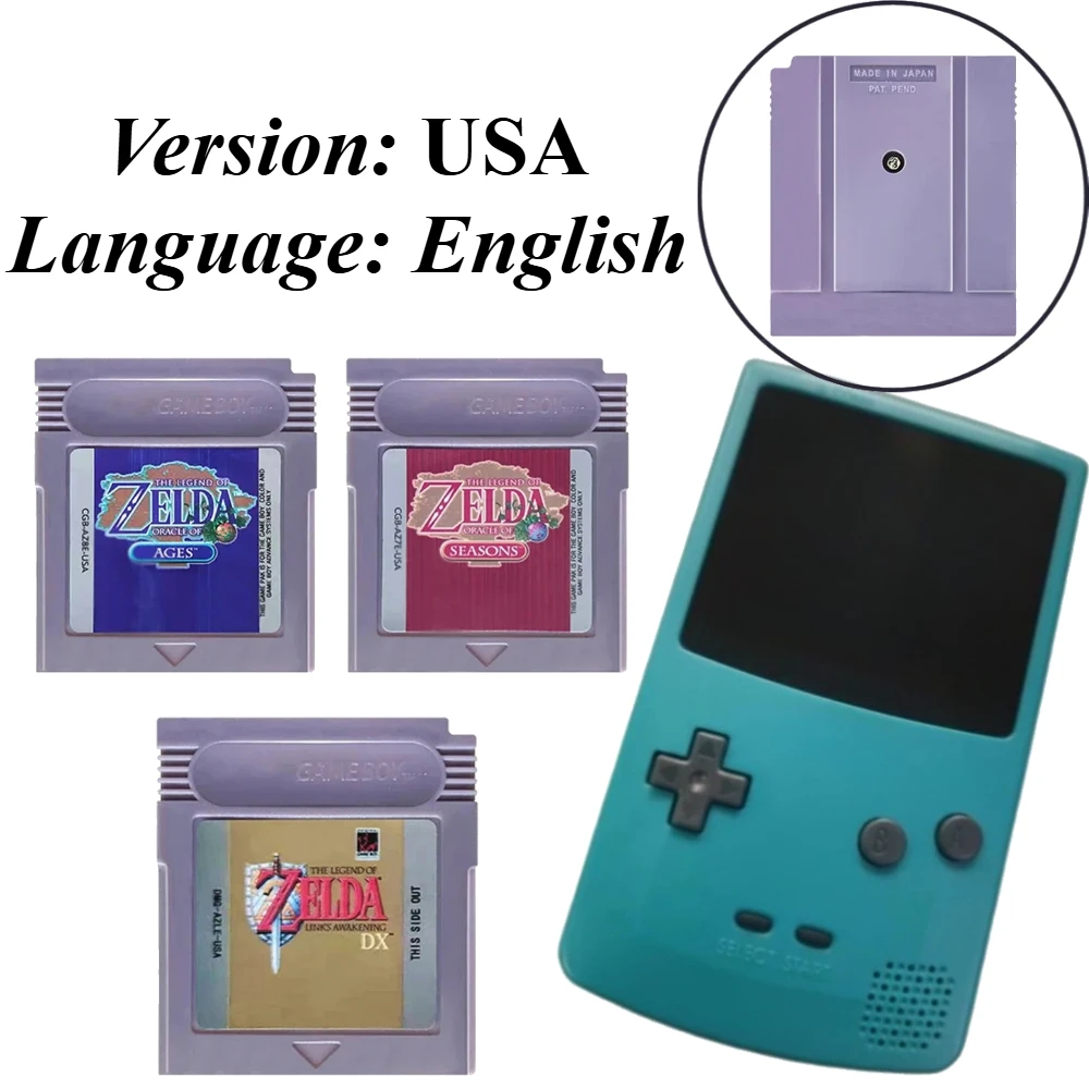 Tarjeta de Juego GBC 2026, The Legend of Zelda, Cartucho de Videojuego de 16 Bits para Consola, para Awakening DX, Oracle of Seasons, Oracle of Ages