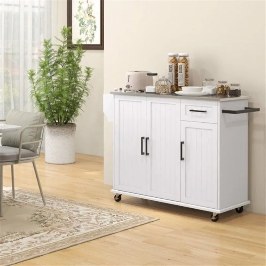 

Kitchen Cart Storage cabinet White