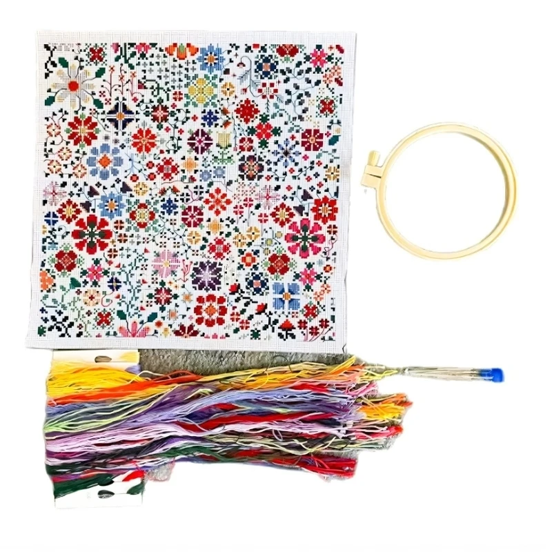 

Daily Flower Embroidery Set Full Materials for Long Time Use Art