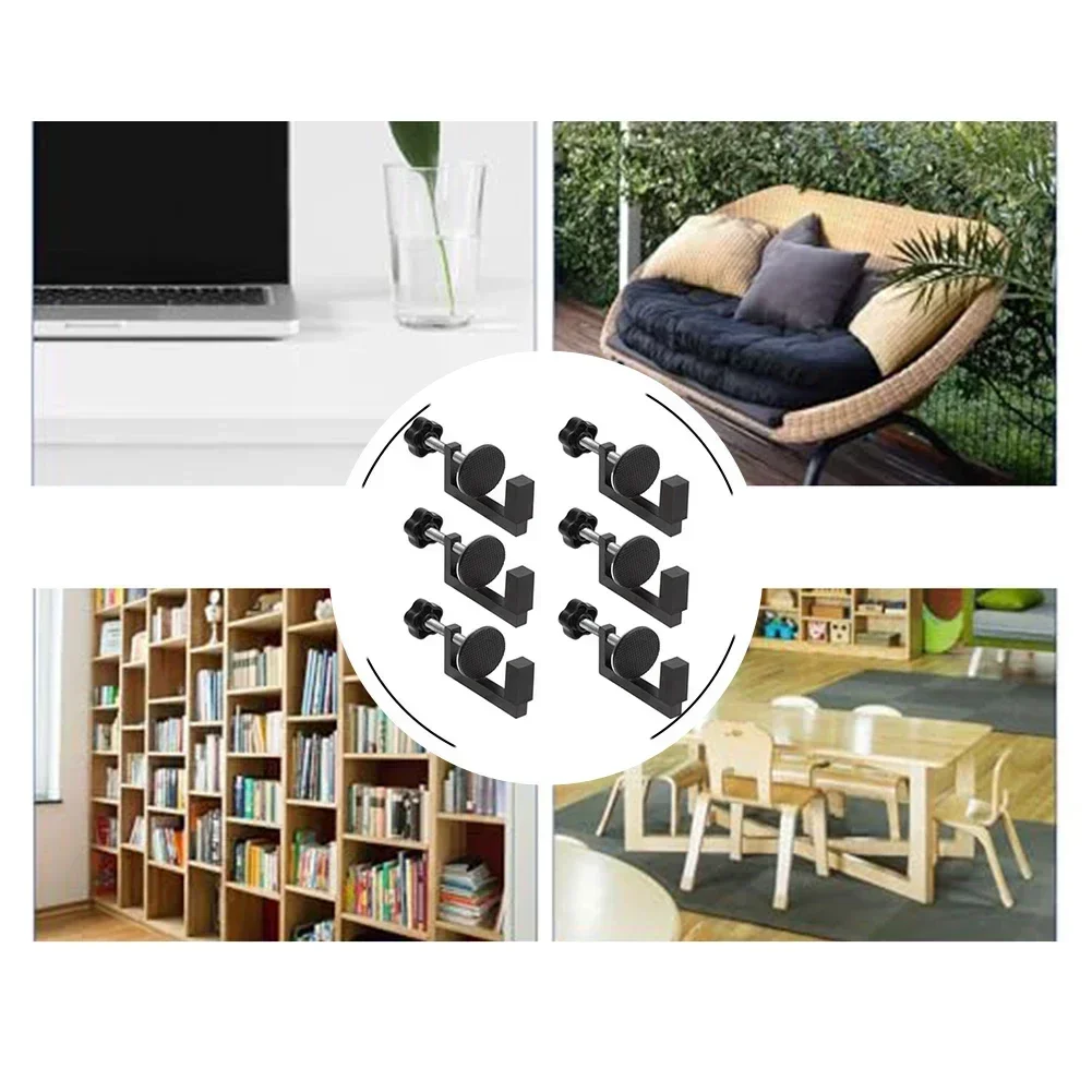 مشابك أثاث قابلة للتعديل، مشابك من سبائك الألومنيوم، تصميم قابل للتعديل، مدمج وخفيف الوزن، سهل الحركة، قاعدة ممتدة