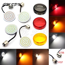 Motorcycle 1156 1157 LED Front Rear Bullet Turn Signal Inserts Light with Lens For Harley Road King Ultra Glide Road Glide