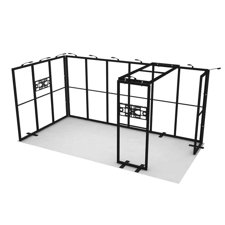 La cabina de comercio Modular de 10x20 pies muestra una fácil instalación de aluminio para cabina de exposición de 3x6m