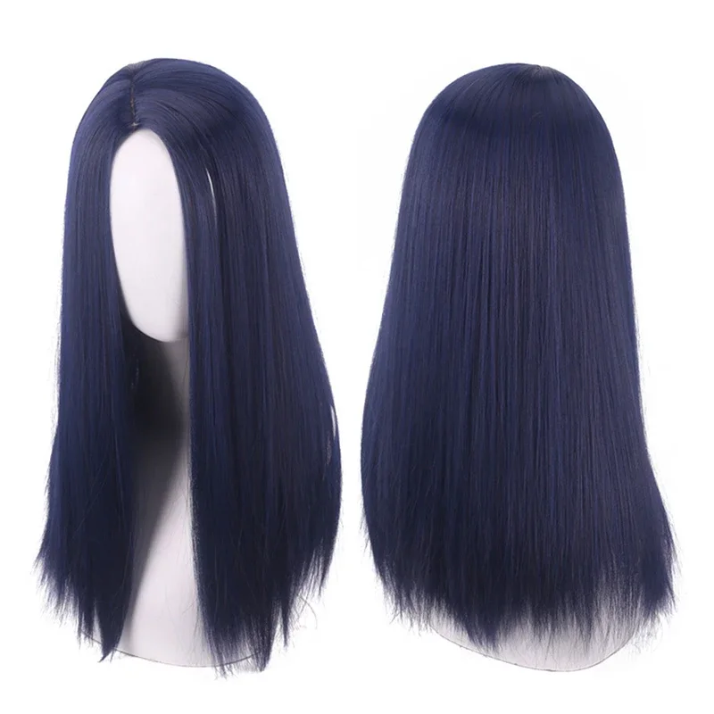 Arcane Caitlyn Cosplay Wig Anime Dark Blue Long Straight Heat Resistant Synthetic Hair The Sheriff of Piltover Wigs   Wig Cap