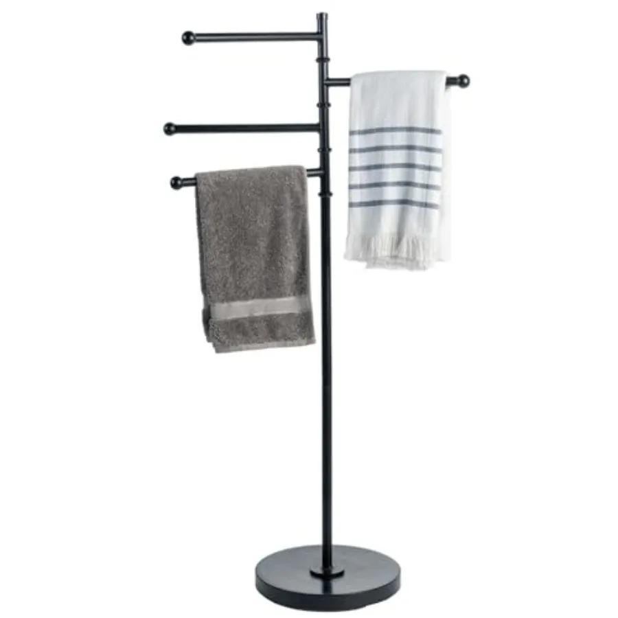 4ft Tall Pool Towel Rack Outdoor Free Standing Towel Holder Rack with 4 Swivel Bars Indoor Spa Hot Tub Valet Accessories Storag