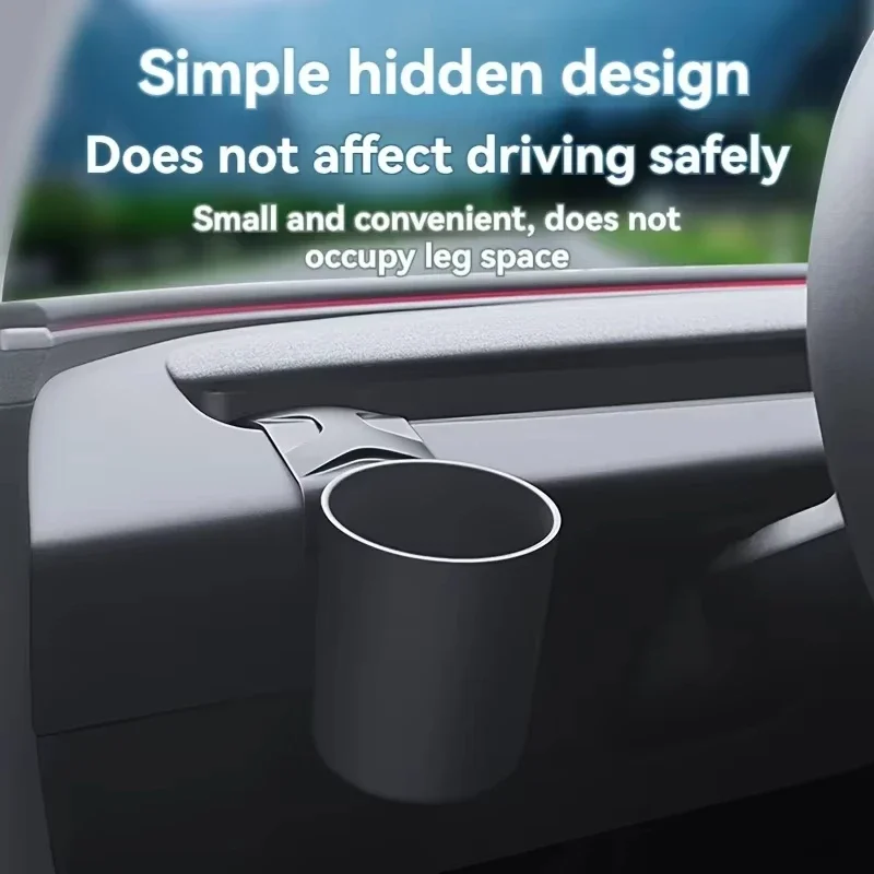 

Car Cup Holder for Tesla New Model 3/Y 2025, Dashboard Drink Holder Co-Pilot Beverage Storage with Hidden Design