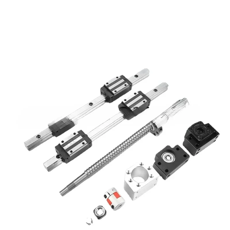 Linear Rail Set 2Pcs For HGR15-300mm Linear Guide Rail & 1pc RM1605-300mm Ballscrew & BF12/BK12 Linear Guide CNC Parts Kit