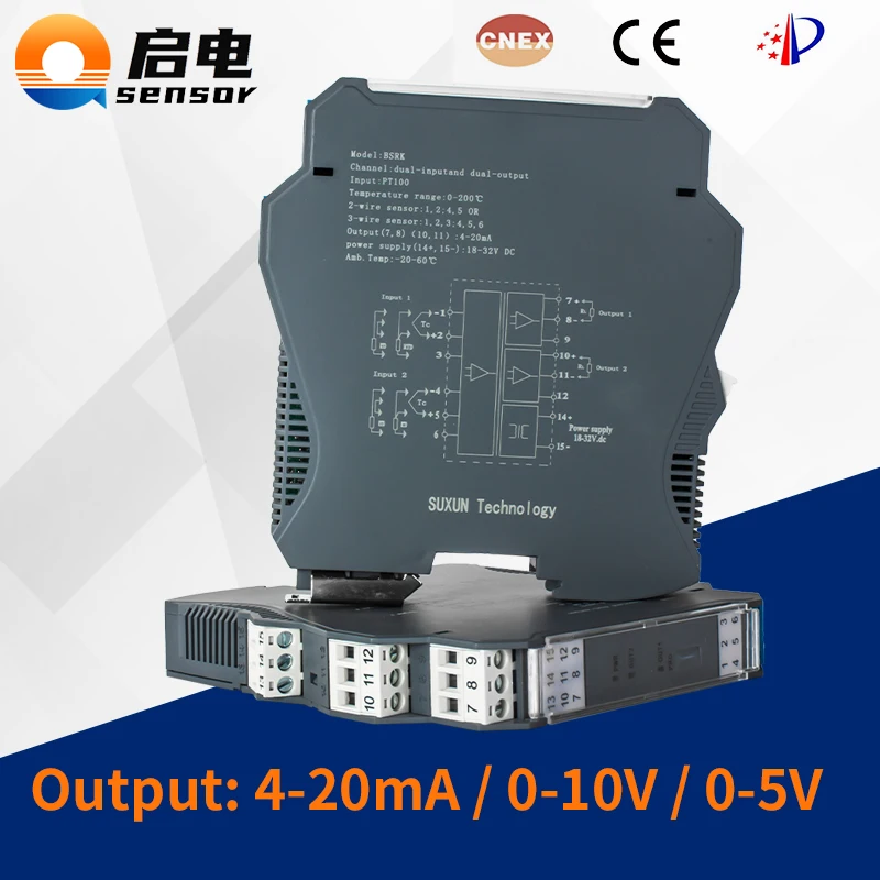 PT100 0-500 ℃ do 4-20mA 0-10V konwerter sygnału temperatury 1 w 2 na przekaźnik sygnału przetwornik inteligentna temperatura PT100