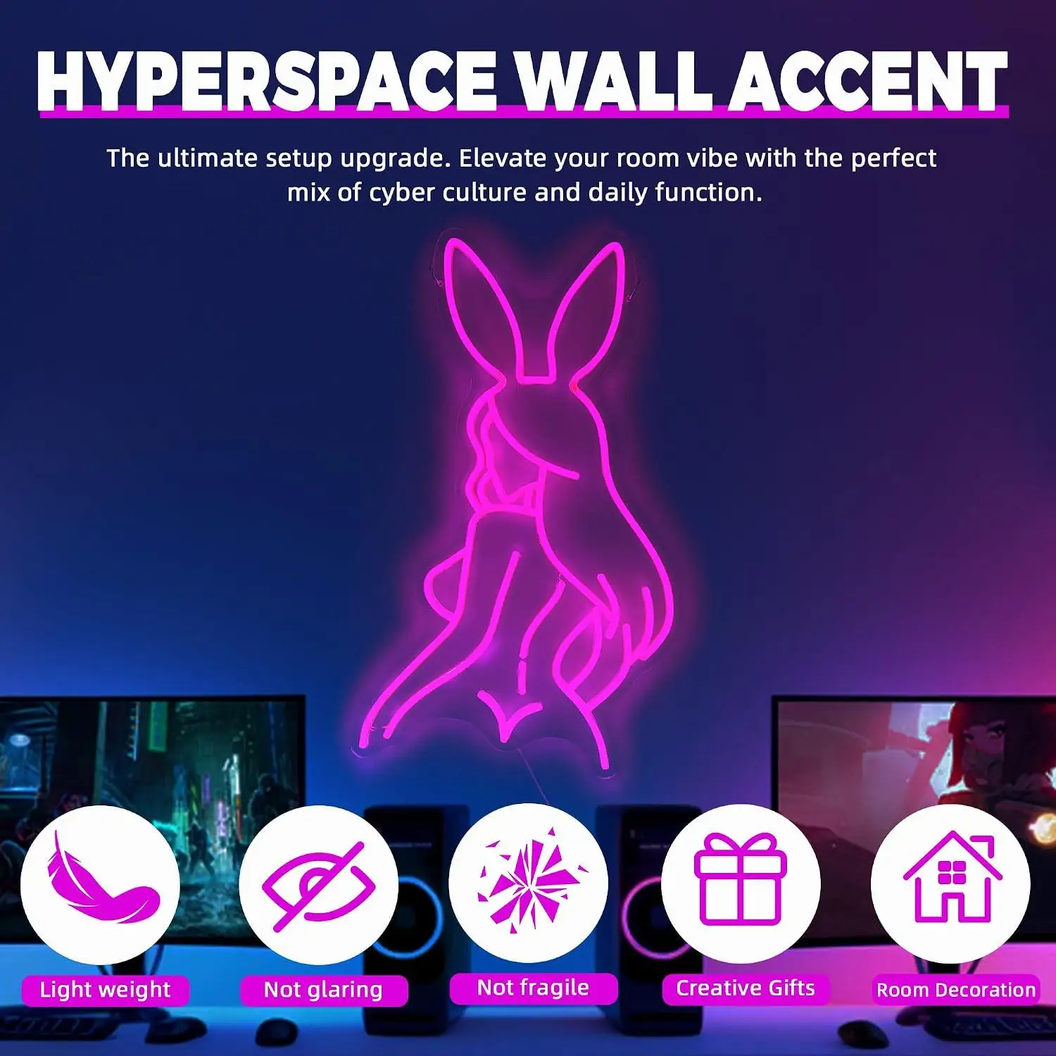 Sexy Bunny Girl Neon Sign Female Body USB Dimmable LED Light For Bar Man Cave Pub Club Garage Bedroom Nightclub Wall Decoration