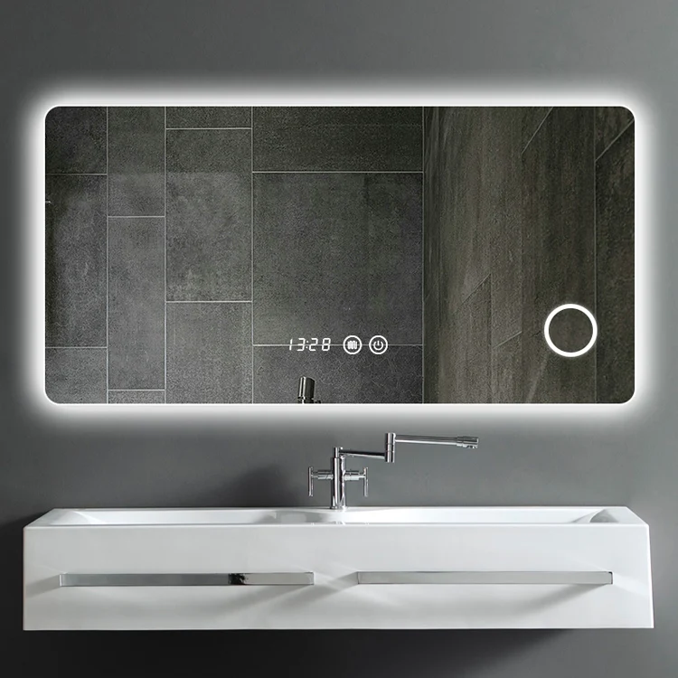 Espelho led americano com moldura preta, espelho personalizado de tamanho grande para salão de beleza com luz led com ce