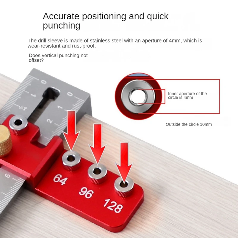 Imagem -02 - Gabinete Hardware Doweling Jig Self Centering Punch Locator Carpintaria Precisa Guia de Broca para Gaveta Ajustável