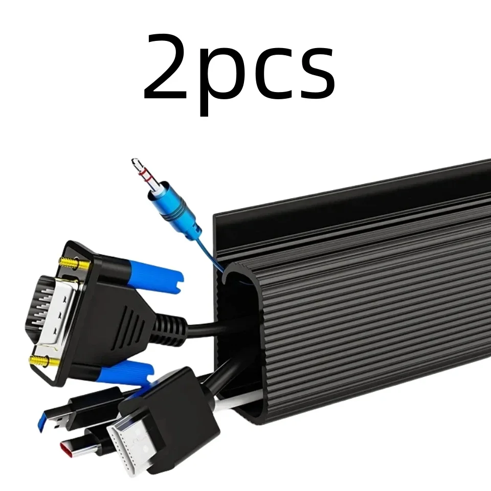 1 Stück PVC Schreibtisch-Kabelkanal Kabelmanagement Unter-Schreibtisch-Kabelkanal Kabelabdeckung Ohne Bohren für Zuhause Büro Kabelorganisator