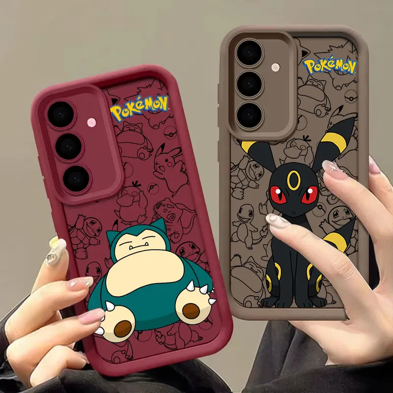 Fotografia 3: Capa Ultra Anime S26 Snorlaxs Umbreons P-Pokemons para Samsung Galaxy S26 S25 S24 S22 S23 Ultra S21 Plus S20 FE Capa de Proteção