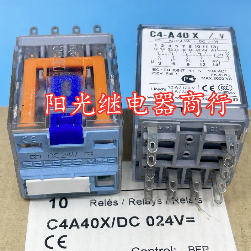 

（Brand New Original）1pcs/lot 100% original genuine relay:C4-A40/DC24V Intermediate relay 14pins C4-A40X 24VDC