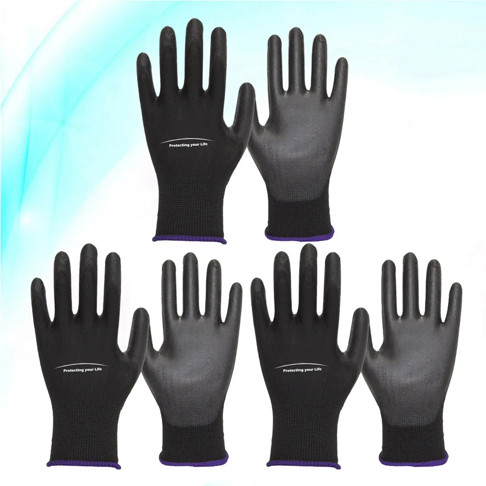 

3Pairs Safety Work Gloves Wear-Resistant Protective Durable Industrial Ventilation Multipurpose Men Women Thicken Size L Random
