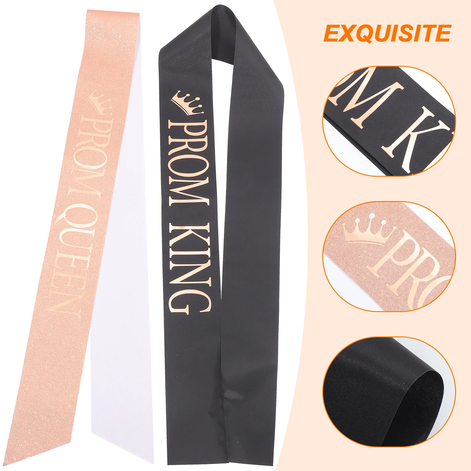 

2Pcs Prom Sashes Unique Design Noble Temperament Graduation Season Party Decor Prom Decorations Graduation Sash