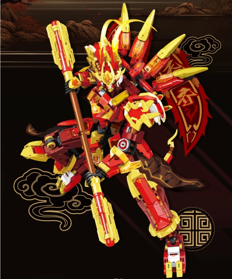 Senbao Building Blocks New Sun Wukong Mecha Warrior Robot, Children's Educational Assembly Toy Action Figure Boy Holiday Gift