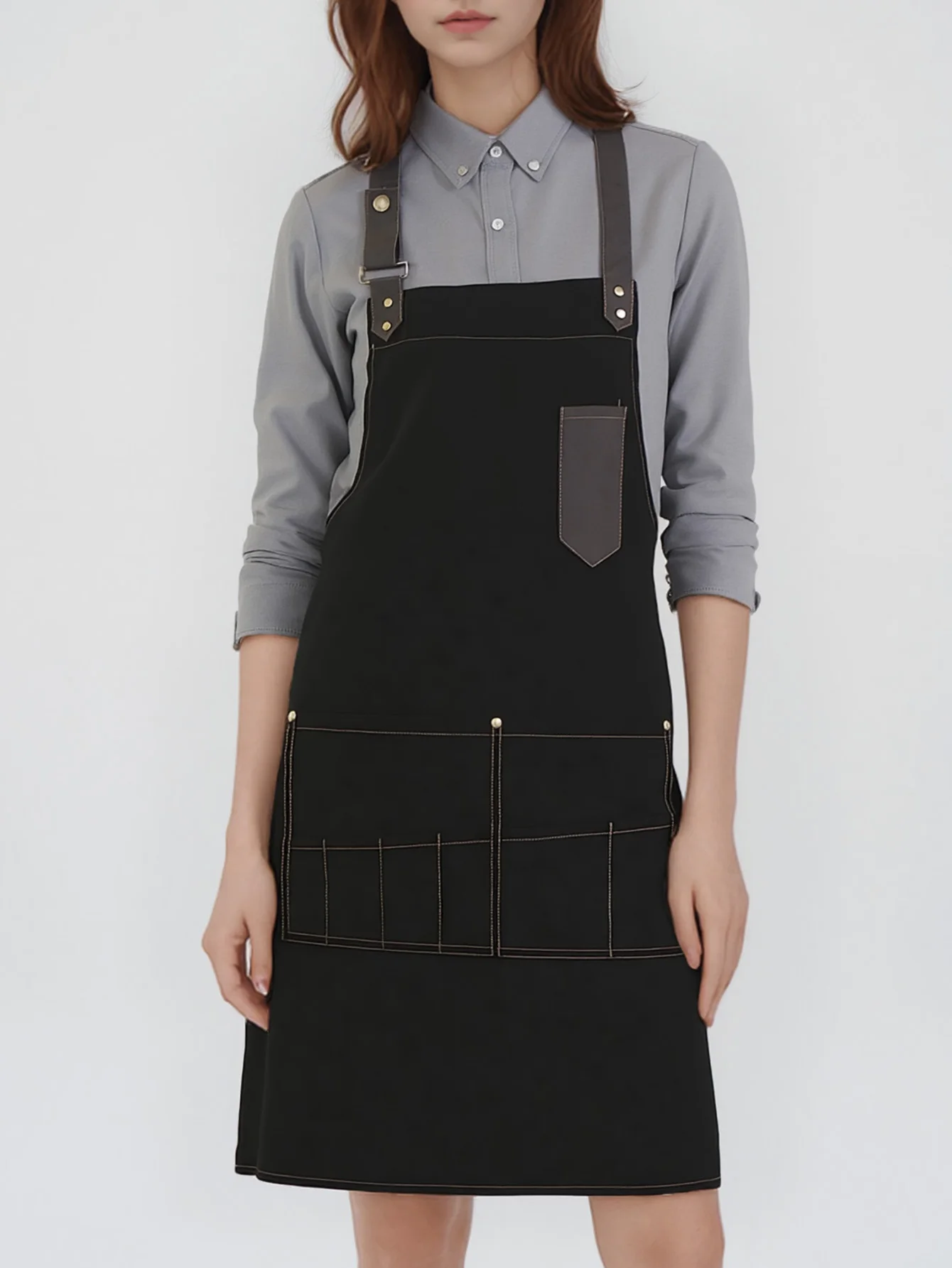 Unisex Durable Kitchen Cooking Apron 1 Piece Workwear for Restaurant Waiter Coffee Shop & Convenience Store Men's And Ladies