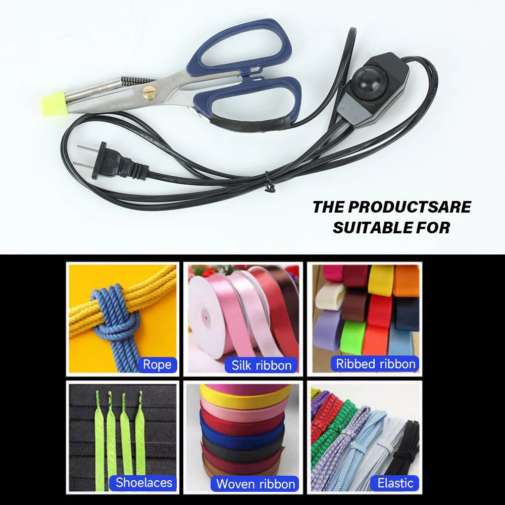 Stainless Steel Electrothermal Scissors 220V Heating Tailor Scissors Heated Cutting Scissors for Curtain Non-Woven Fabrics