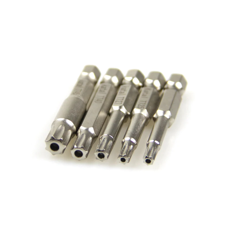 Imagem -03 - Torx Torx Chave de Fenda com Furo Interno Hex Haste Sete Bits Estrela Dentes Chave de Fenda Tt10-tt45 Pcs s2 9pcs