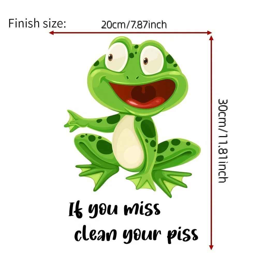 1 piece of Happy Green Frog Toilet Sticker with humorous 