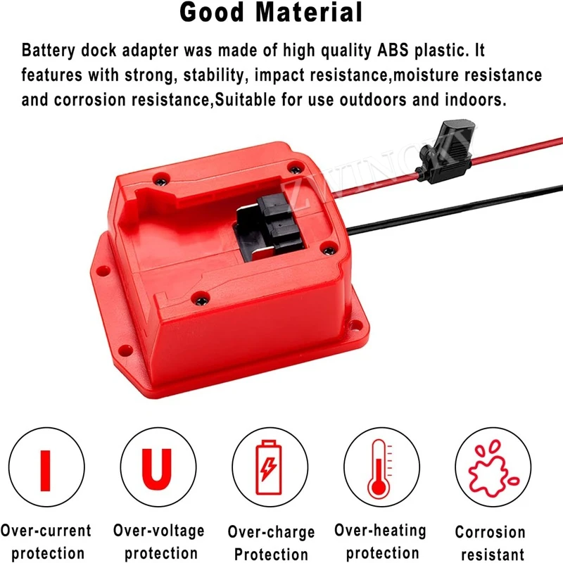 อะแดปเตอร์ล้อไฟฟ้าสำหรับ milwaukee 18V ขั้วต่อแบตเตอรี่ DIY อะแดปเตอร์ที่วางแท่นวางสำหรับเครื่องมือไฟฟ้าของเล่น RC หุ่นยนต์