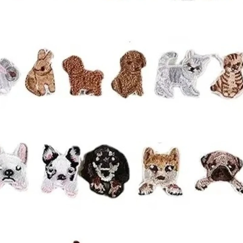 100pcs/Lot Luxury Small Animal Embroidery Patch Flamingo Zebra Deer Penguin Lion Kangaroo Bear Panda Kids Clothing Decoration
