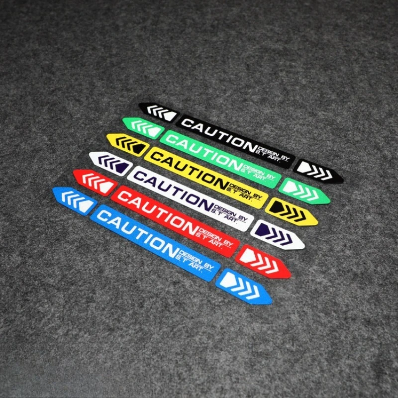 Warning Text Vinyl Decals Minimalist CAUTION Arrow Stickers Matte Waterproof Car Door Mirror Motorcycle Laptop JDM Decor