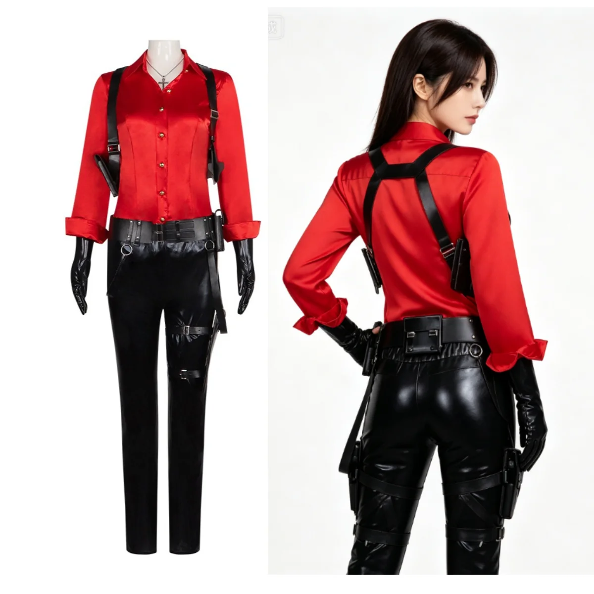 Resident Evil 6 Ada Wong Cosplay Costume RE6 Game Same Style Roleplay Outfit Women Suits Wig Props for Halloween Comic Con Party