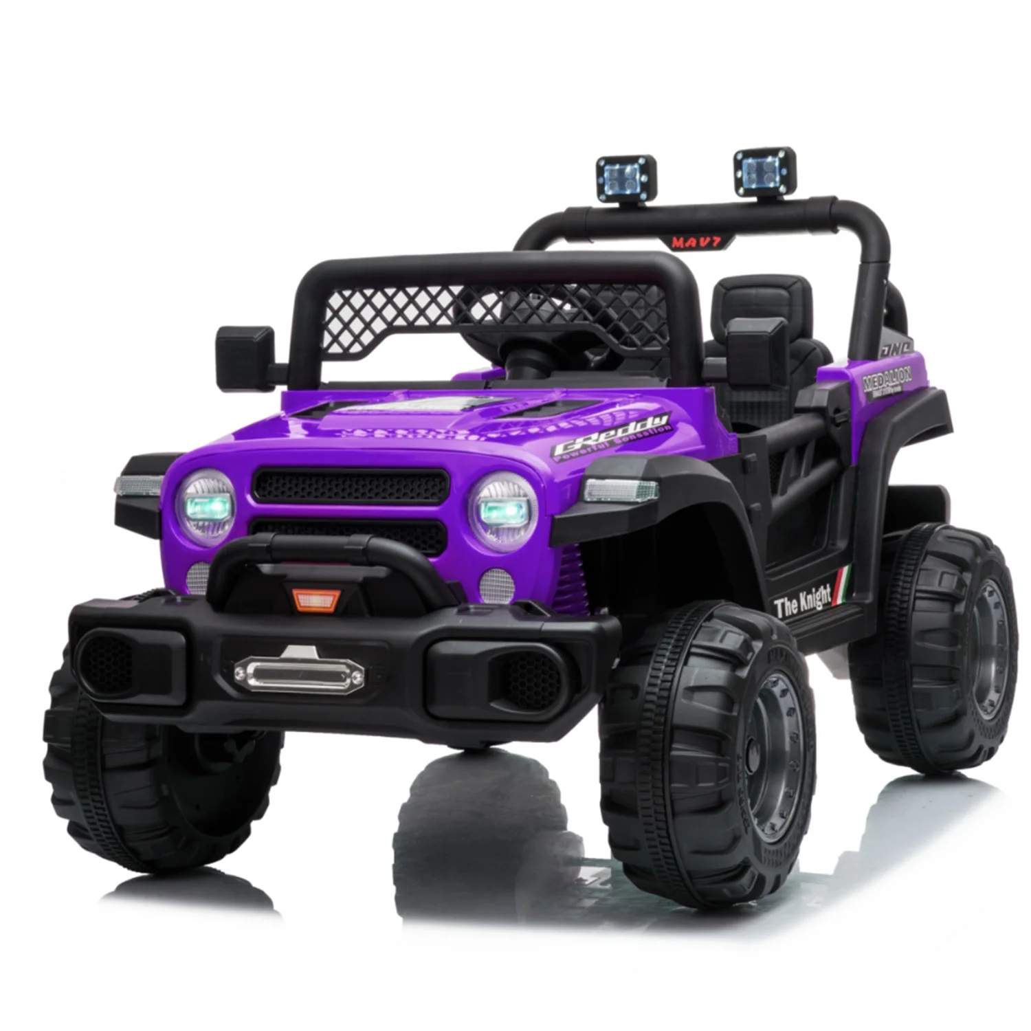 Camion électrique pour enfants 12V, voiture télécommandée pour enfants âgés de 2 à 8 ans, Moto 2x550w, Suspension à ressort, musique, lumières