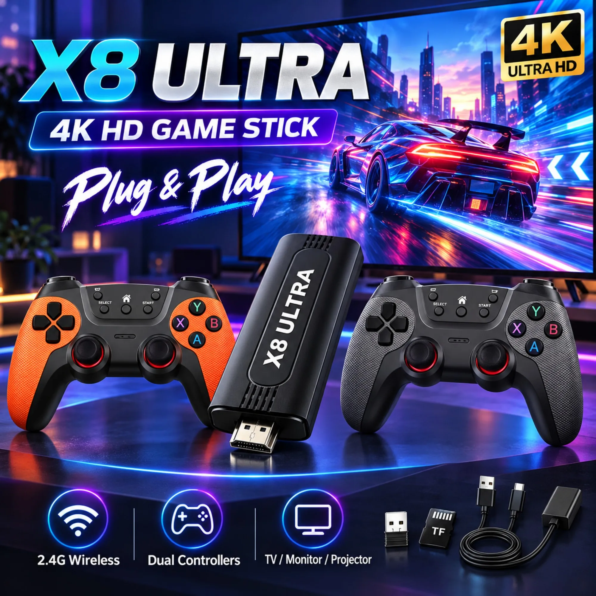 Retro Gaming Hdmi Stick - X8 Ultra 4K Console di Gioco