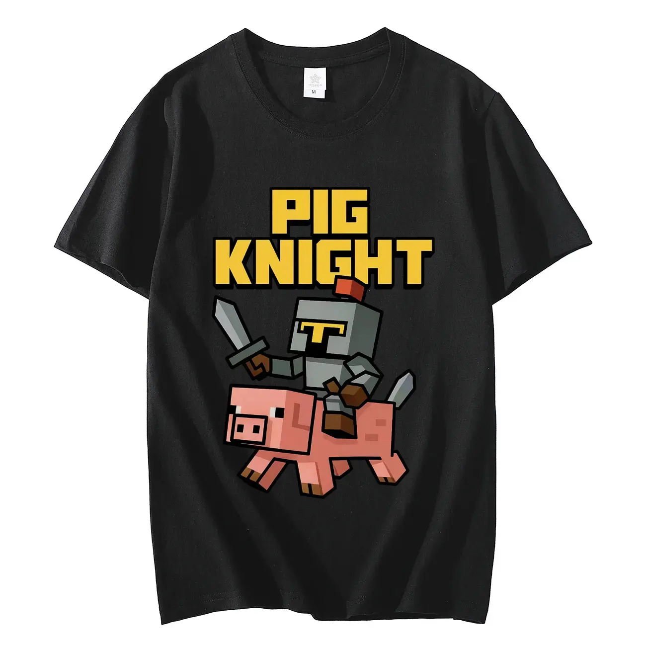 

Hot Game Riding Chicken T Shirt Funnty Pig Knight Meme Graphic T Shirts Men Women Clothing Harajuku Cartoon Short Sleeve T-shirt