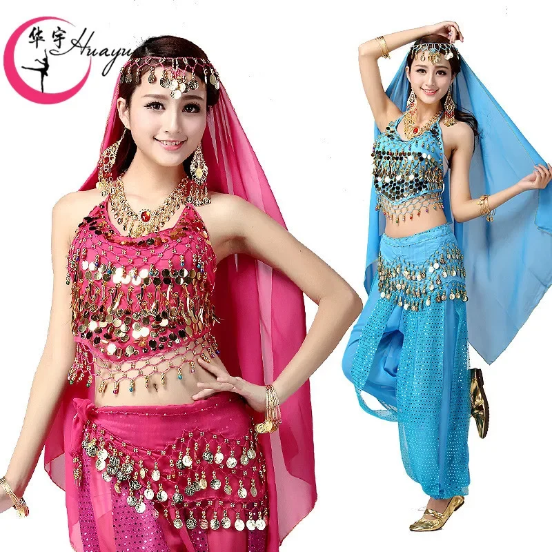 7pcs Set Ladies Belly Dance Belt Scarf Set India Princess Costume Indian Dance Sari Women Performance Costume Festival Outfi