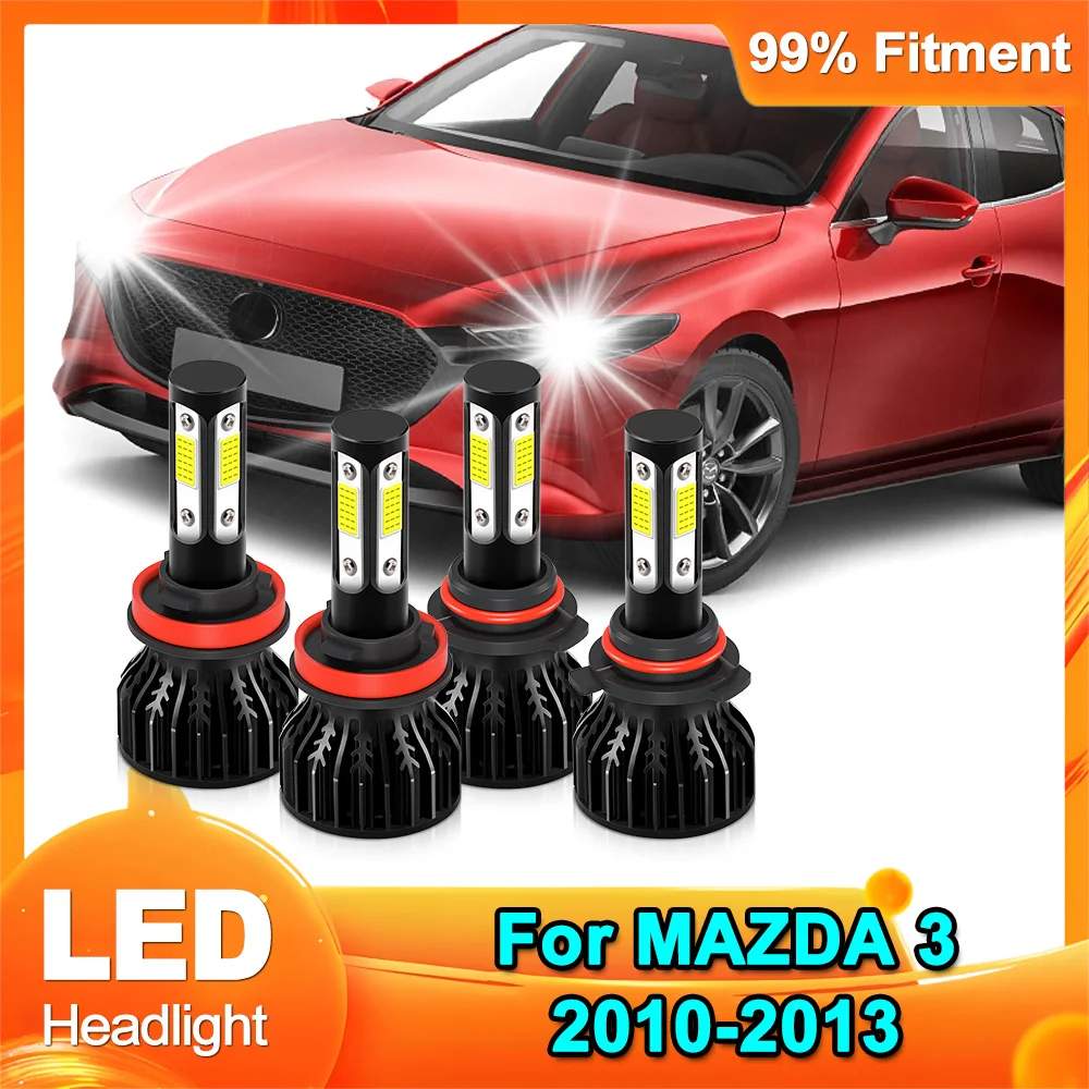 

Автомобильная светодиодная фара 6000K Белый COB Chip 40000LM Фара дальнего ближнего света Супер яркая для MAZDA 3 2010 2011 2012 2013 Plug and Play