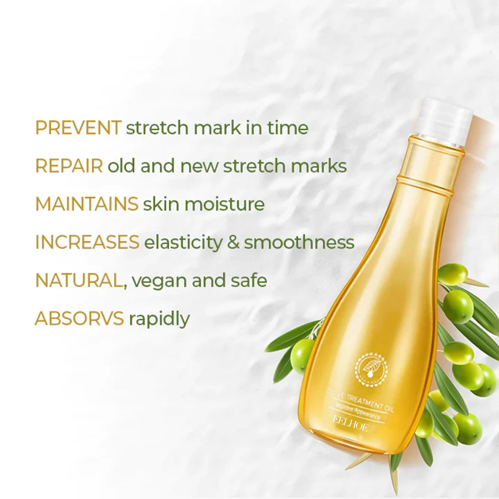 EELHOE Olive Skin Care Oil: A Mildly Nourishing Skin Care Oil that Moisturizes, Softens, Tones Skin, and Nourishes Body Skin