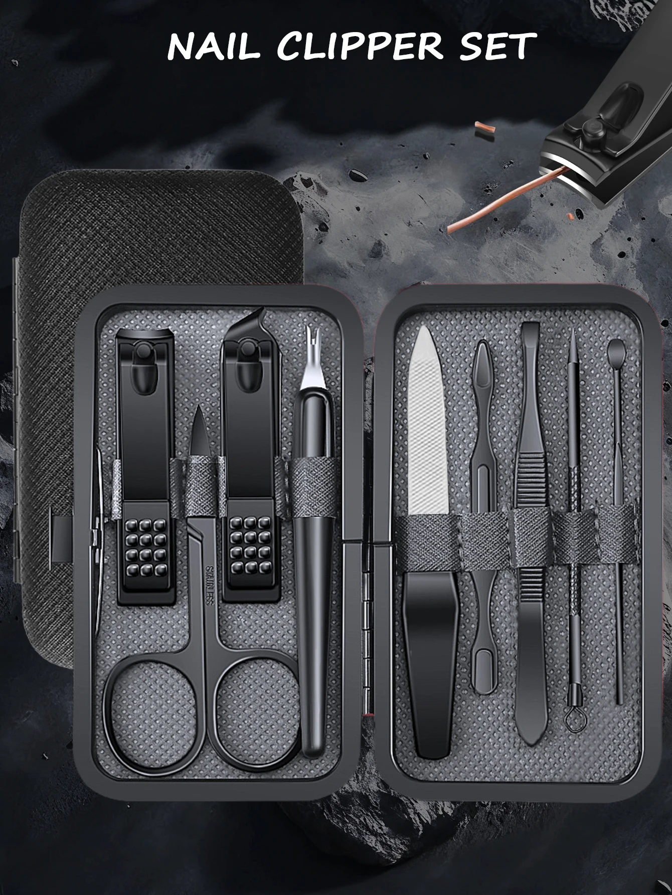 7/8/9pcs Manicure set Men Personal Care Tools Accessories Finger and Toe Nail Clippers Kit Professional Manicure Pedicure Kit