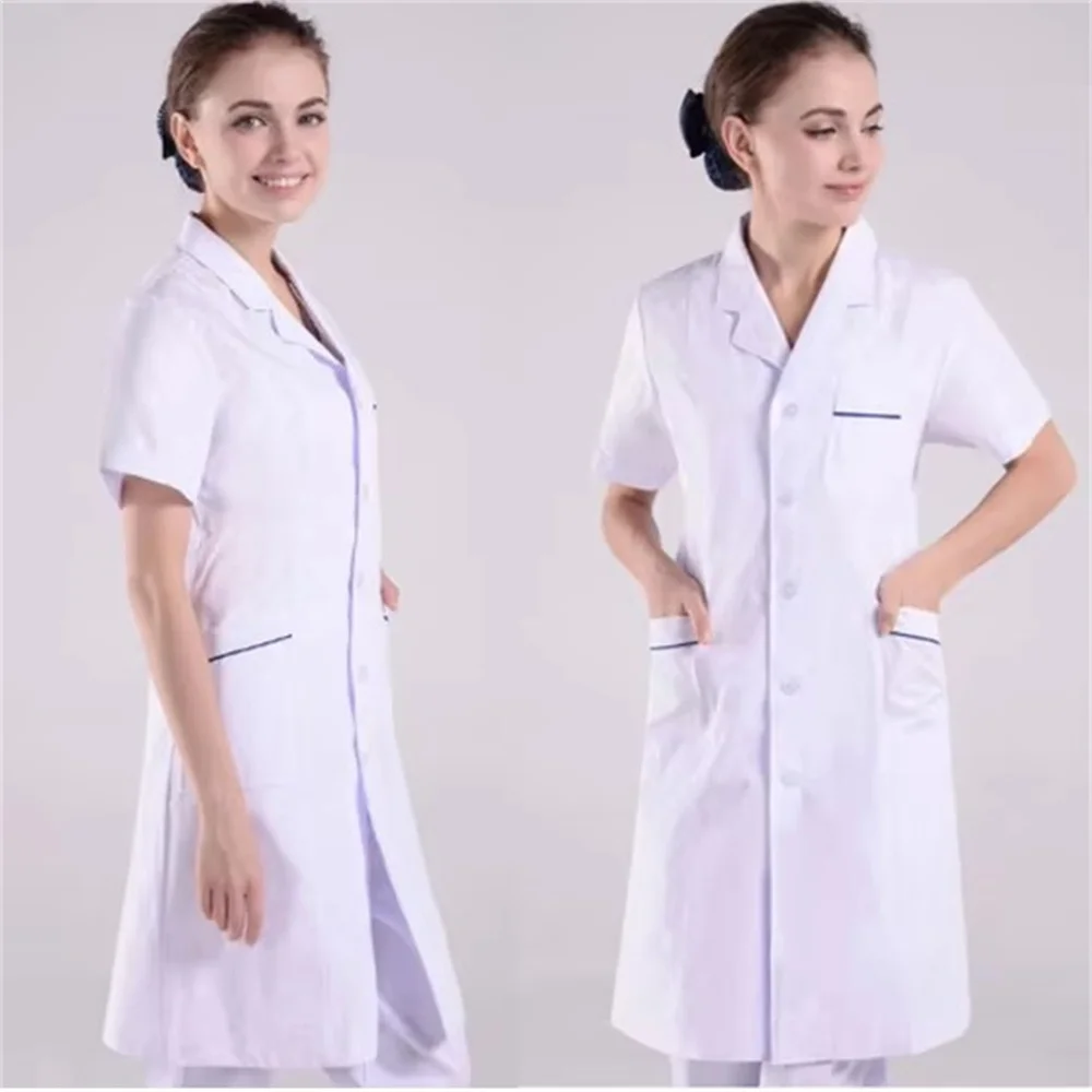 Salopette anti-rides en coton simple unisexe, manteau long, uniforme de salon de beauté, laboratoire, animalerie, salopette conviviale rée, monochromatique, nouveau