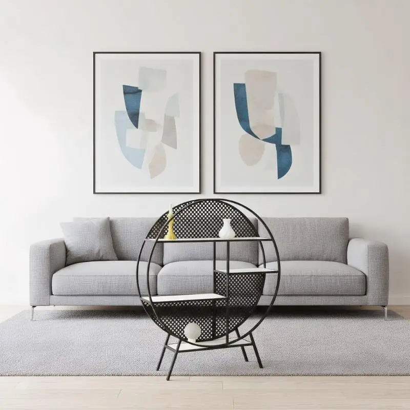 Chinese Style Round Storage Rack Model, 1Pcs 1:12 Miniature Dollhouse Furniture Decoration Accessory