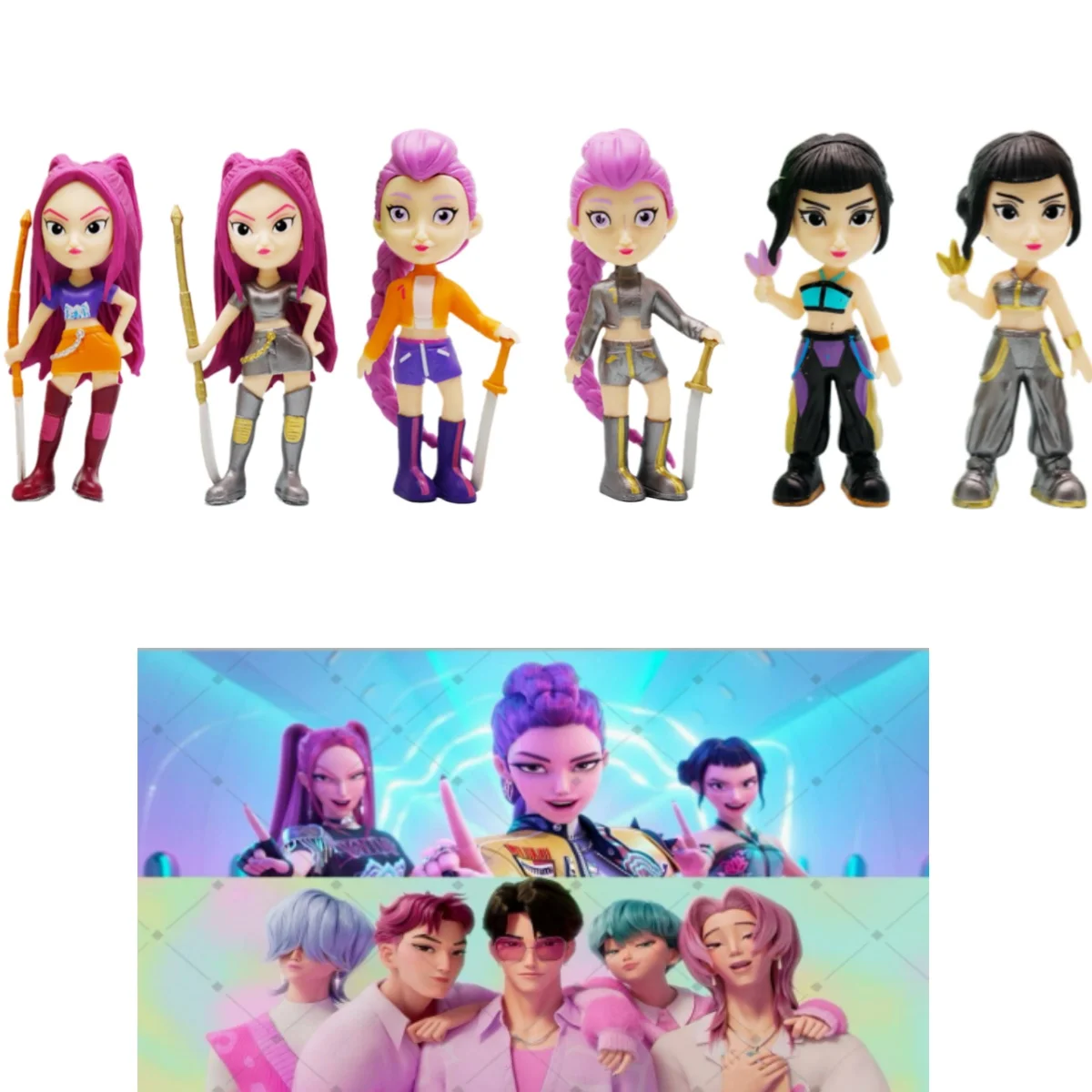 

Горячая 6 шт./компл. Kpop Demon Hunters, экшн-фигурка, игрушка Derpys Tiger Rumi Mira Zoey Sussy, фигурка куклы, подарок фанатам 2026 Рождественский подарок