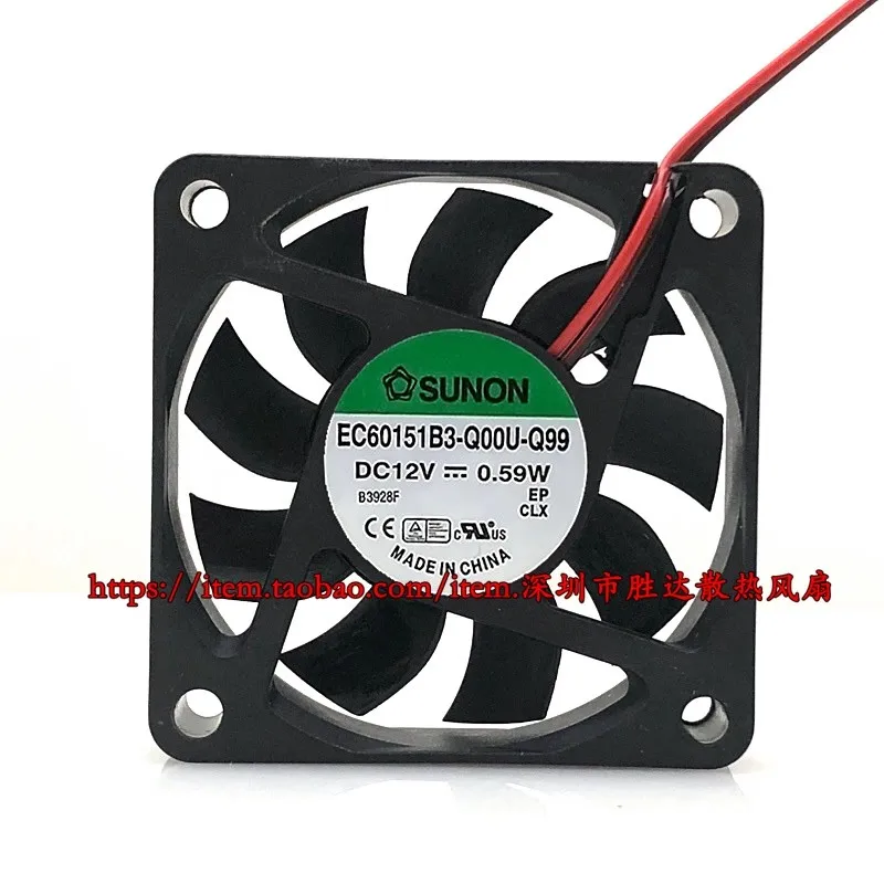 New Fan for SUNON EC60151B3-Q00U-Q99 6cm 6015 12V 0.59W Cooling Fan 60x60x15mm