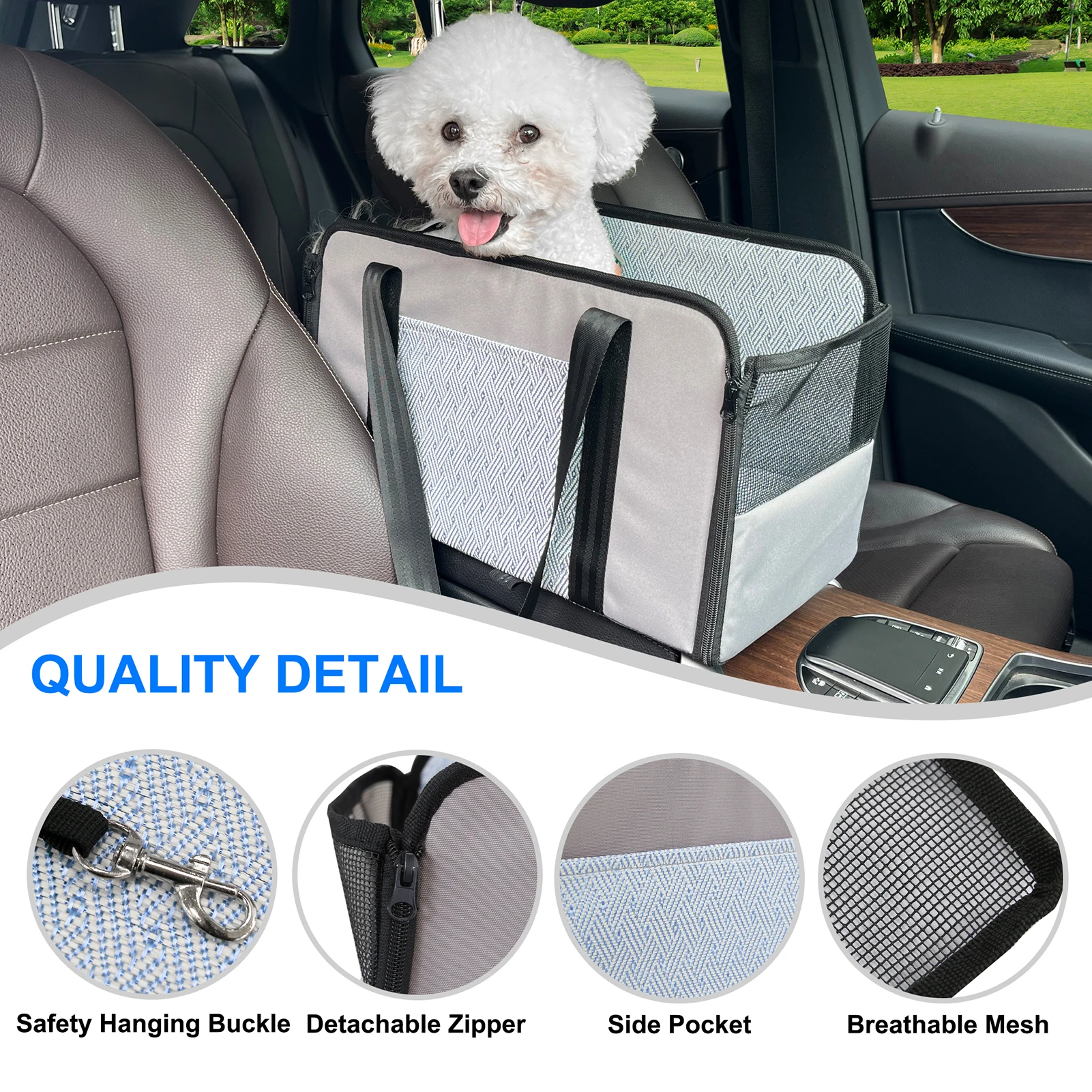 ZK30 Multi-purpose portable car pet nest small pet central control nest car cat safety seat ice silk mat nest