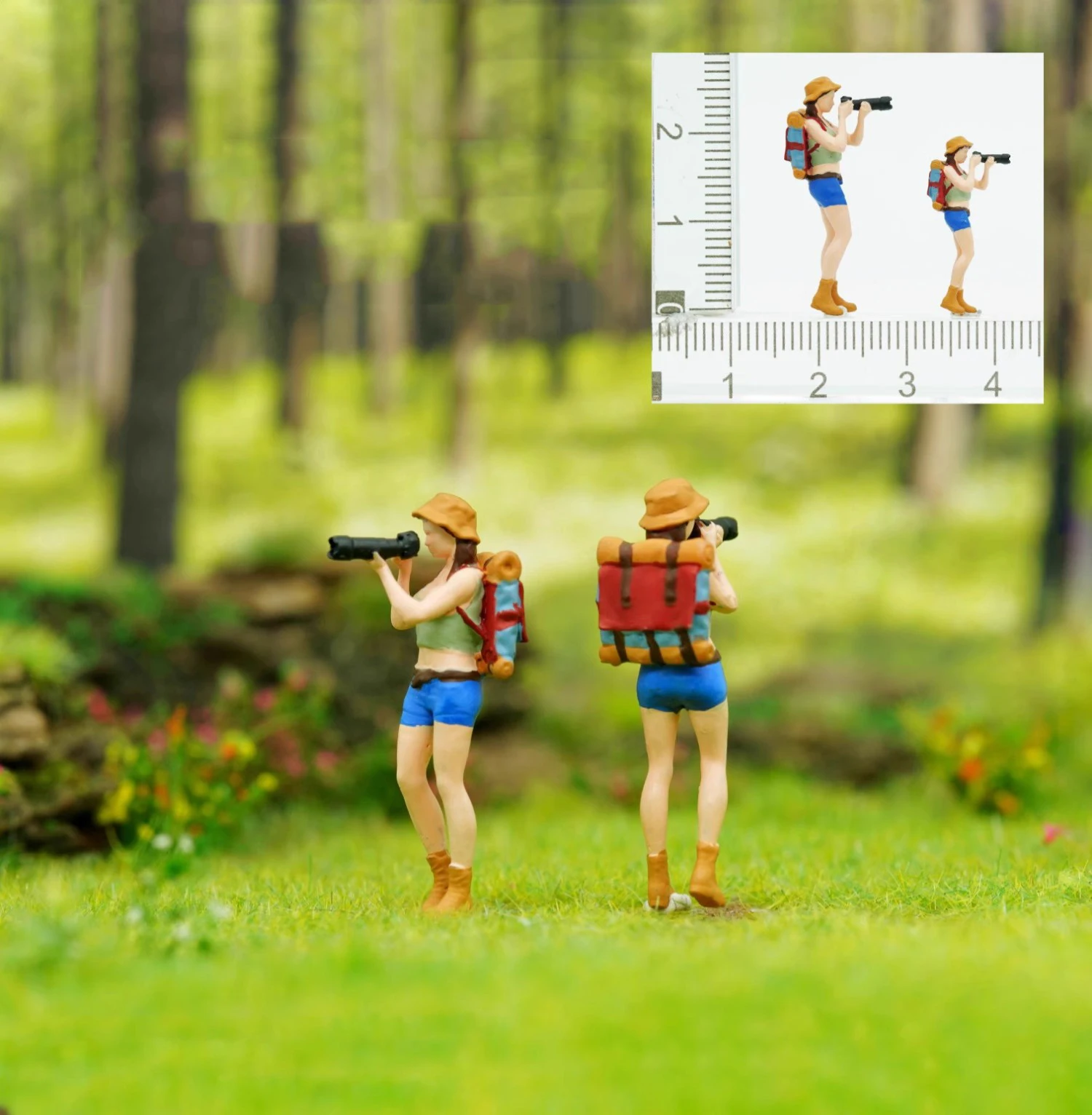 Diorama 1/64 Minifigures Figure Model Resin Backpackers Miniature Scene Collocation Craft Toys 1/87 Minifiguras Action Figure
