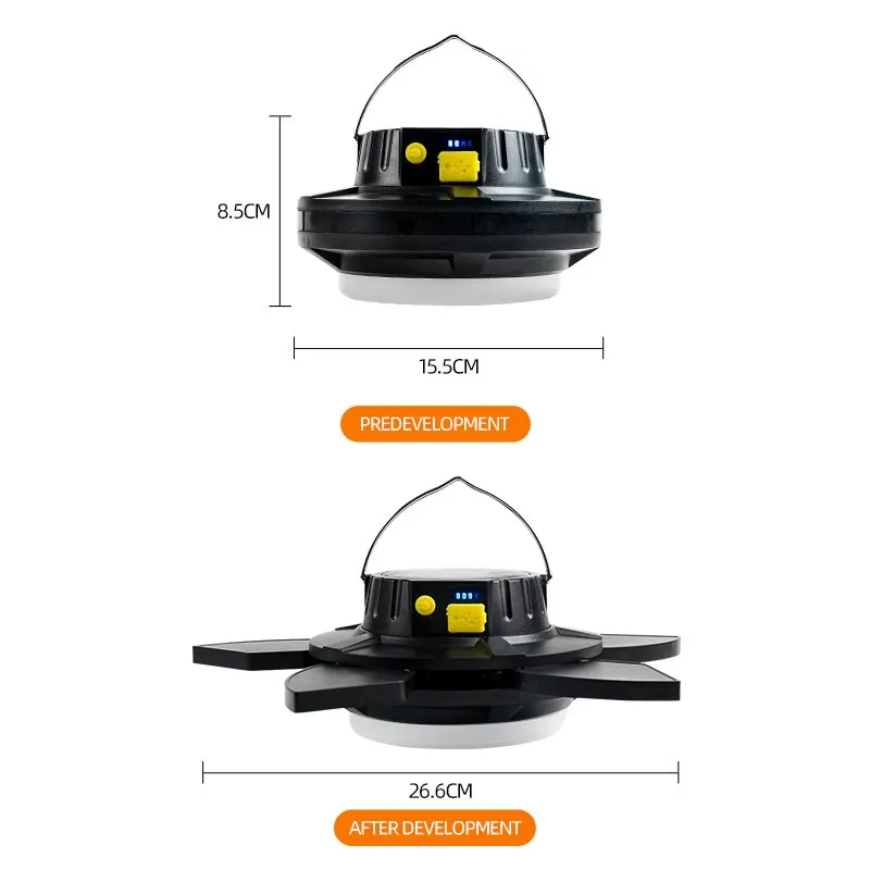 Bidirectional USB Charging Portsolar UFO Light Rotating Five Leaf Lotus Lightoutdoor Camping Pendant Light Booth Night Market Em