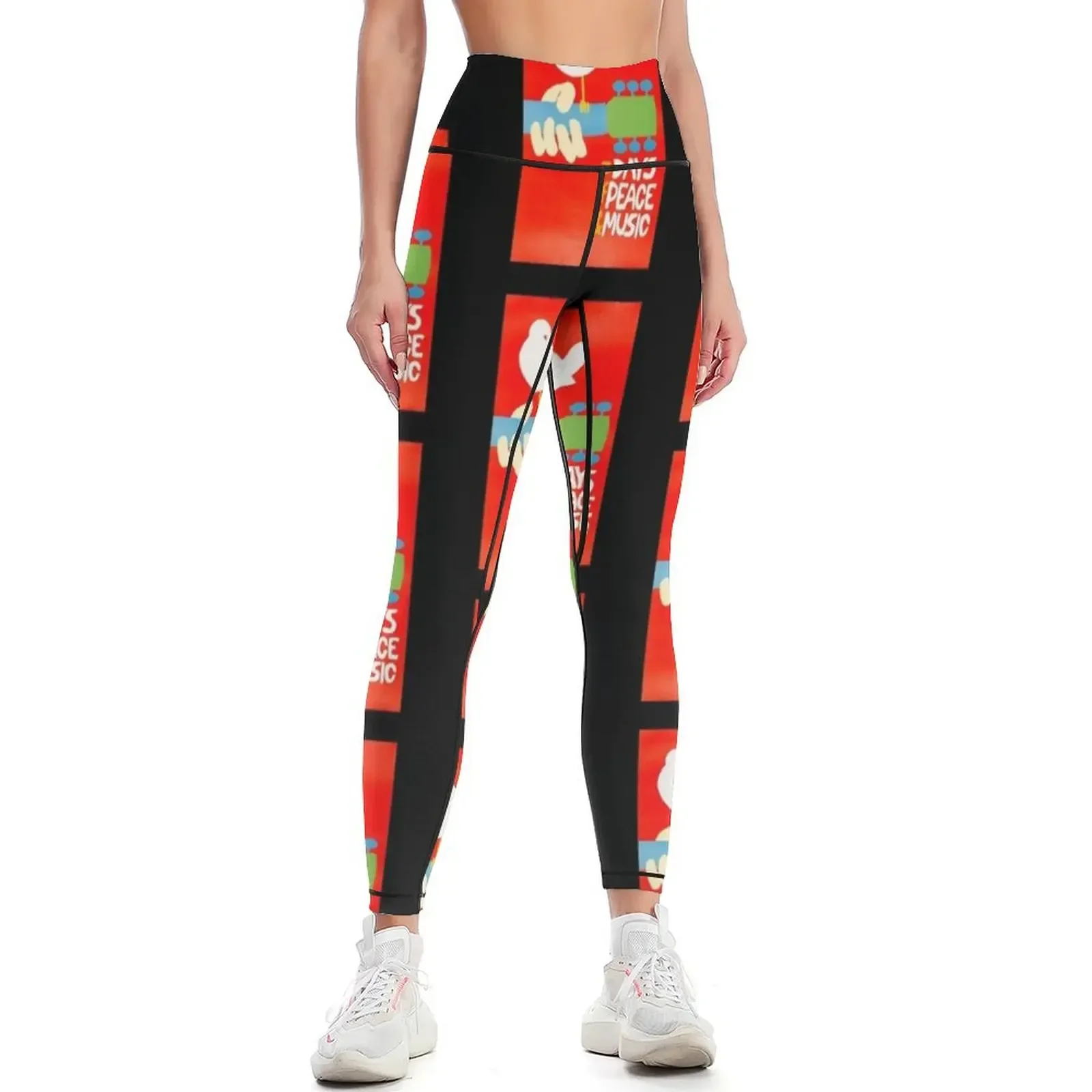 

Woodstock Poster 1969 Red Leggings fitness set gym Fitness's gym clothes gym top Legging sport Womens Leggings